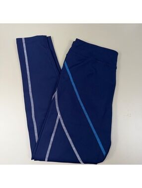 We Wander Girls Navy Blue Athletic Leggings Size 12-14 Colorblock Stitching